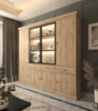 Vitrine-Valencia-melamine-smoked-oak-239cm-Dullaert
