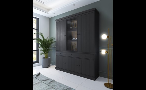 Vitrine-sans-eclairage-Valencia-melamine-black-oak-181cm-1-porte-vitree-Dullaert