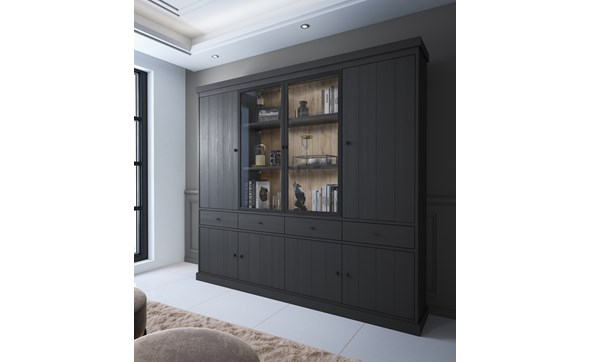 Vitrine-sans-eclairage-Valencia-melamine-black-oak-239cm-Dullaert