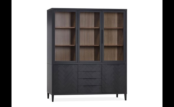 Vitrine-vaisselier-5-portes-4-tiroirs-Gamma-lamulux-old-piano-teak-190cm-Maxfurn
