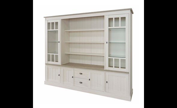 Vitrine-vaisselier-6-portes-2-tiroirs-York-decor-bois-meleze-K467-WV1-259cm-Meubar