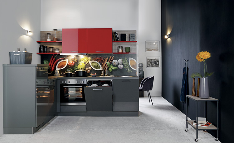 Cuisine Star Gris Rouge